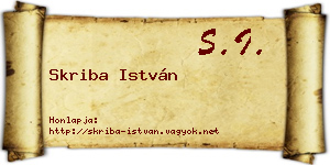 Skriba István névjegykártya